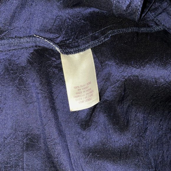 Calypso St. Barth Silk Embellished Sleeveless Midnight Blue Dress Size S - Picture 11 of 12